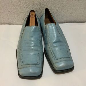 Fratelli Loafers Mens Size 9 Leather Slip On blue Square Toe Dress Shoes